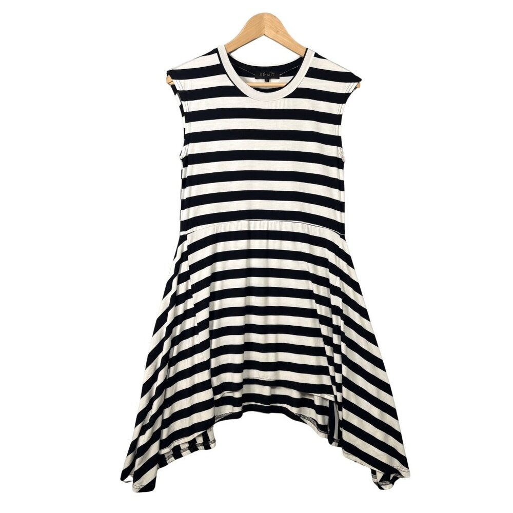 Elliatt Black & White Striped Sleeveless Tunic Dress LARGE